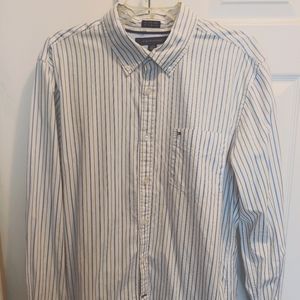 Tommy Hilfiger White Pin Stripes Button Down Shirt